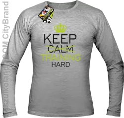 Keep Calm and TRAINING HARD - Longsleeve męski melanż 