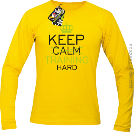 Keep Calm and TRAINING HARD - Longsleeve męski żółty 