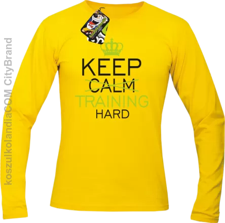 Keep Calm and TRAINING HARD - Longsleeve męski żółty 