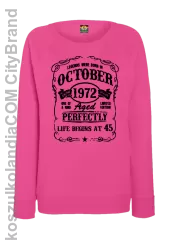 Legend were born in October Aged Perfectly - Bluza damska standard bez kaptura fuchsia 