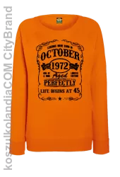 Legend were born in October Aged Perfectly - Bluza damska standard bez kaptura pomarańcz 