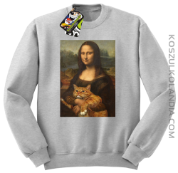 Mona Lisa z kotem - Bluza męska standard bez kaptura melanż 