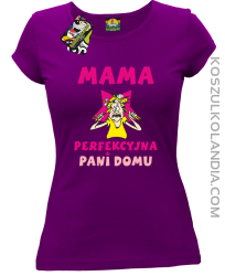 Mama perfekcyjna Pani domu - Koszulka damska taliowana fiolet