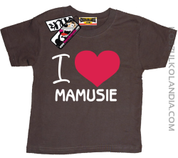 I love Mamusie - dziecięca koszulka z nadrukiem - brązowy