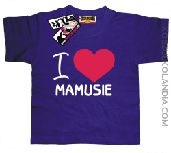 I love Mamusie - dziecięca koszulka z nadrukiem - fioletowy