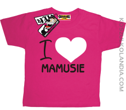 I love Mamusie - dziecięca koszulka z nadrukiem - różowy