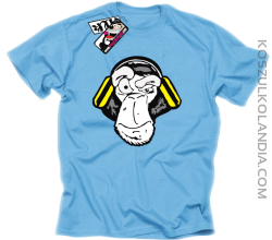 Music Monkey - koszulka męska - błękitny