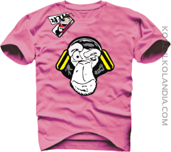 Music Monkey - koszulka męska - różowy