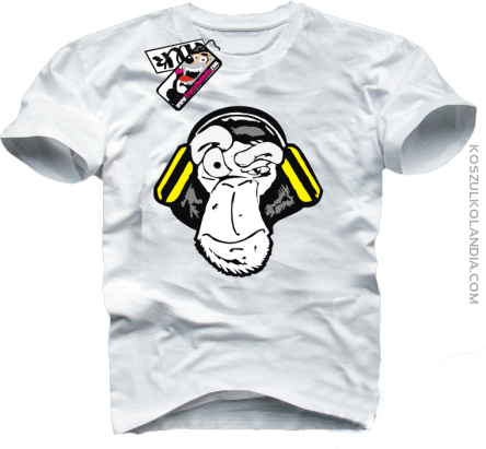 Music Monkey - koszulka męska - biały