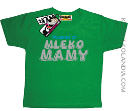 Powered by mleko mamy - zabawna koszulka dziecięca - zielony