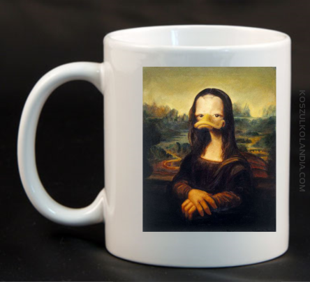 MonaLisa Mother Ducker - Kubek ceramiczny biały 