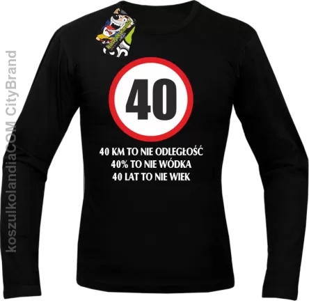 40 KM TO NIE ODLEGŁOŚĆ - Longsleeve męski czarny