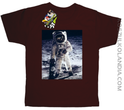 Kosmonauta z deskorolką - koszulka dziecięca brązowa