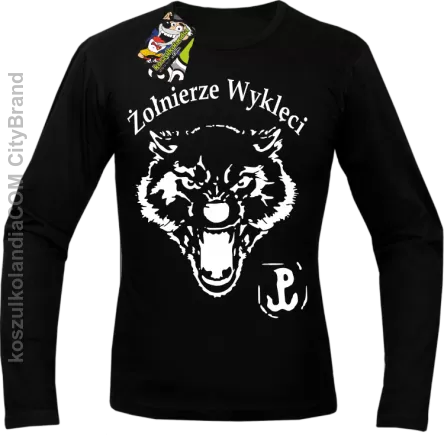 ŻOŁNIERZE WYKLĘCI WOLF-Longsleeve męski czarny