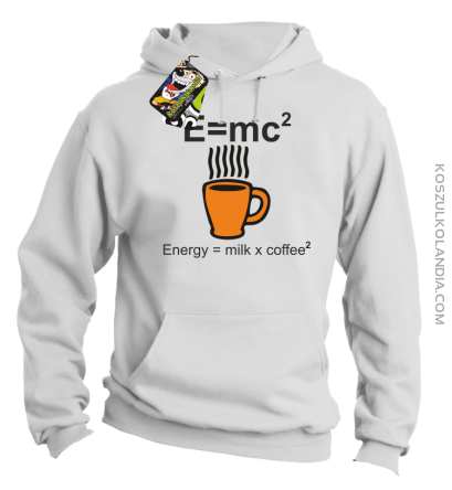 E = mc2 - Bluza z kapturem biała