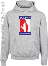 Tommy Middle Finger - Bluza dziecięca z kapturem melanż 