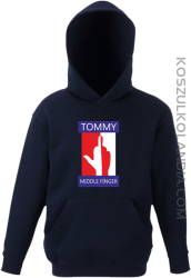 Tommy Middle Finger - Bluza dziecięca z kapturem granat