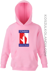 Tommy Middle Finger - Bluza dziecięca z kapturem jasny róż
