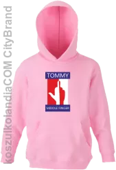 Tommy Middle Finger - Bluza dziecięca z kapturem jasny róż