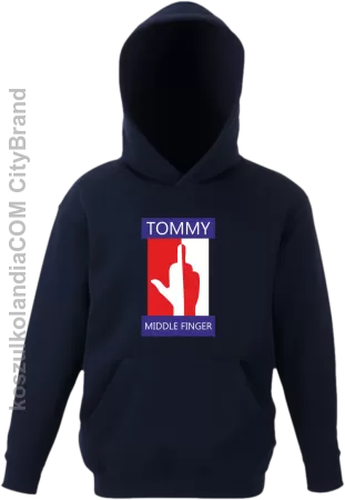 Tommy Middle Finger - Bluza dziecięca z kapturem 