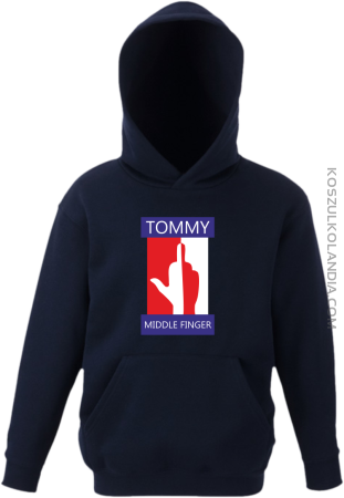 Tommy Middle Finger - Bluza dziecięca z kapturem 