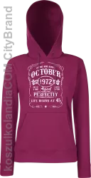 Legends were born in October Aged Perfectly - Bluza damska z kapturem burgund 