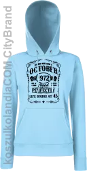 Legends were born in October Aged Perfectly - Bluza damska z kapturem błękit 