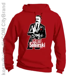 Jan III 3 Sobieski ala GodFather - Bluza męska z kapturem czerwona 