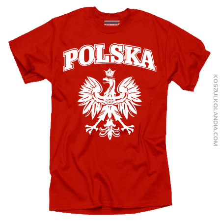 POLSKA DUŻY HERB Z napisem POLSKA - koszulka męska