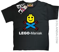 Lego Maniak - niepowtarzalna koszulka dziecięca - czarny