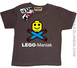 Lego Maniak - niepowtarzalna koszulka dziecięca - brązowy