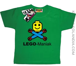 Lego Maniak - niepowtarzalna koszulka dziecięca - zielony
