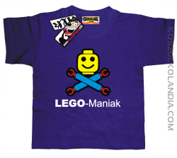 Lego Maniak - niepowtarzalna koszulka dziecięca - fioletowy