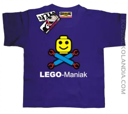 Lego Maniak - niepowtarzalna koszulka dziecięca - fioletowy