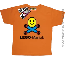 Lego Maniak - niepowtarzalna koszulka dziecięca - pomarańczowy