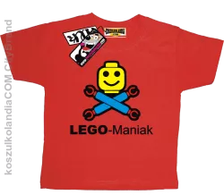 Lego Maniak - niepowtarzalna koszulka dziecięca - czerwony