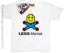 Lego Maniak - niepowtarzalna koszulka dziecięca - biały