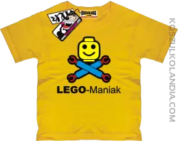 Lego Maniak - niepowtarzalna koszulka dziecięca - żółty