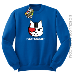 KOTOCOP - Bluza z kapturem niebieska 