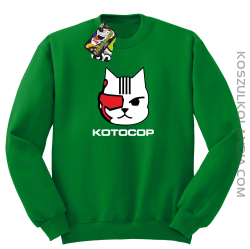 KOTOCOP - Bluza z kapturem zielona 