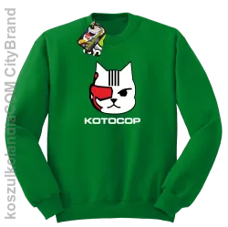 KOTOCOP - Bluza z kapturem zielona 