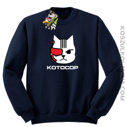 KOTOCOP - Bluza z kapturem granatowa 