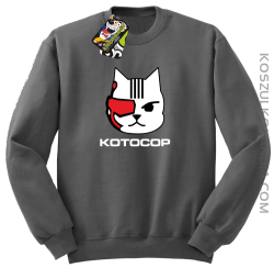 KOTOCOP - Bluza z kapturem szara 