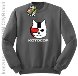 KOTOCOP - Bluza z kapturem szara 