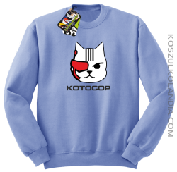 KOTOCOP - Bluza z kapturem błękitna 