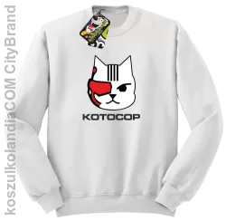 KOTOCOP - Bluza z kapturem biała 