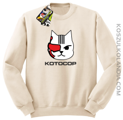 KOTOCOP - Bluza z kapturem beżowa 
