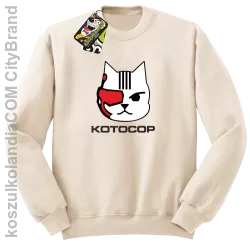 KOTOCOP - Bluza z kapturem beżowa 