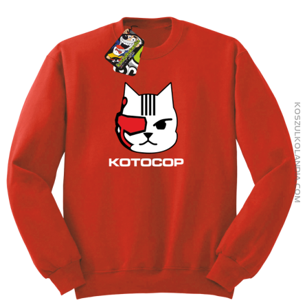 KOTOCOP - Bluza z kapturem czerwona 