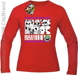 MAXI Krejzol Freaky Cartoon Red Doggy - Longsleeve męski czerwony 